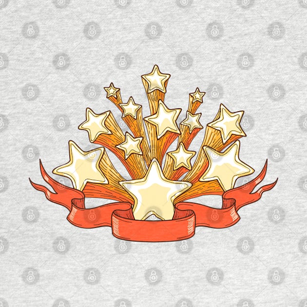 Dooddle Gold Stars and Red Banner by devaleta